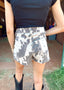 Cow Print HR Denim Shorts