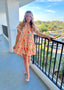 Floral Print Stripe Tiered Dress