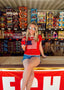 American Flag Cap Sleeve Sweater