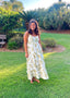 Green Cross Strap Midi Dress