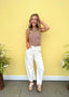 Polka Dot Boat Neck Knit Top