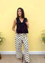 Polka Dot Linen Dress Pants
