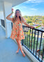 Floral Print Stripe Tiered Dress