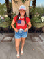 American Flag Cap Sleeve Sweater