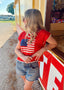 American Flag Cap Sleeve Sweater