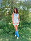 Pinstripe Longline Denim Set