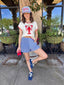Lobster Motif Short Sleeve Knit Top