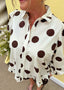 Ruffle Hem Oversized Polka Dot Top
