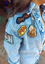 Garment Washed Snap Up Denim Jacket