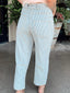 Striped Drawstring Twill Pants