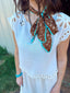 Floral Eyelet Scallop Hem Set
