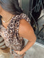 Leopard Flowy Romper With Tie Strap