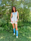 Pinstripe Longline Denim Set