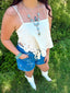 Eyelet Back Tie Tank Top