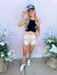 Round neck sleeveless crop top
