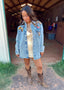 Denim Bandana Print Mini Dress