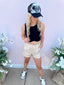 Round neck sleeveless crop top