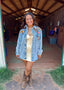 Garment Washed Snap Up Denim Jacket