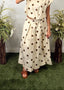 Pleated Polka Dot Midi Skirt