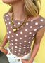 Polka Dot Boat Neck Knit Top