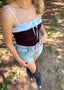 Mixed Media Front Tie Top