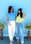Round Neck Bubble Hem Stripe Top