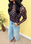 Black & White Polka Dot Mesh Top