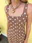Structured Stitch Detail Polka Dot Dress
