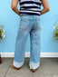 Two Toned Hem Wide Leg Jean