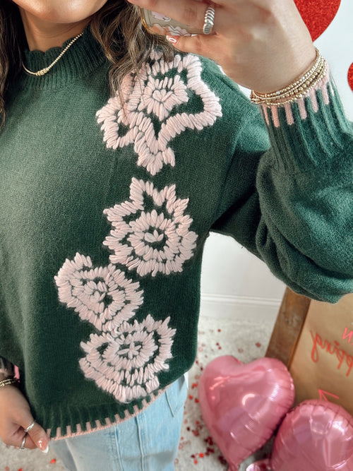 Floral Embroidered Sweater