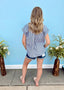 Short Sleeve Pinstripe Button Up