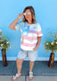 American Flag Embroidered Top
