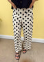 Polka Dot Linen Dress Pants