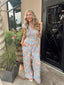 Smocked Waist Front Zip Jumpsuit