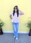 Embroidered Flower Puff Sleeve Top