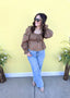 Smocked Floral Print Ribbon Blouse