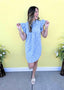 Ruffle Sleeve Pintuck Detailed Dress